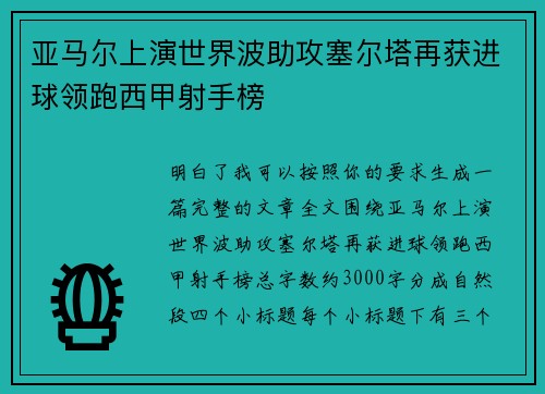 亚马尔上演世界波助攻塞尔塔再获进球领跑西甲射手榜